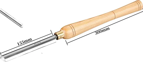 Miniatura 2 de DEEG Herramientas de torneado de madera de cincel de torno HSS de 1 pulgada con mango de Ashtree doméstico, virolas de latón y cuchillas de acero