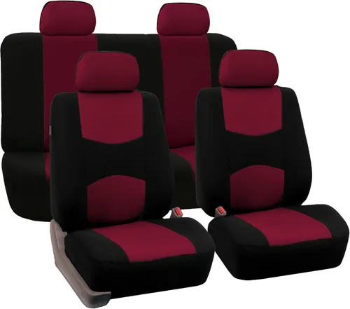 Miniatura 34 de FH Group - Juego de fundas de asientos para automóvil, de tela beige, para SUV, sedán y camioneta, para asientos de respaldo bajo con reposacabezas
