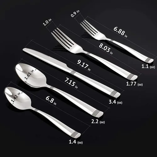 Miniatura 3 de Cucharas, tenedores y cuchillos de acero inoxidable 18/10 de acero inoxidable 18/10, aptos para lavavajillas Victoria 40