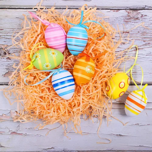Miniatura 4 de Elcoho - Huevos colgantes de Pascua, de plástico, ornamentos para la Pascua, decoración de Pascua, estilos al azar