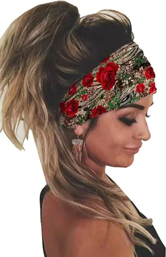Miniatura 36 de K-Elewon Paquete de 3 diademas elásticas anchas para mujer, bandas para el cabello para yoga, deportes