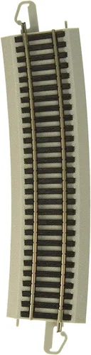 Bachmann Trenes - PISTA E-Z A presión 33.25" RADIUS 12 GRADOS CURVADA (4/tarjeta) - Riel Níquel Plata con Roadbed Gris - Escala HO