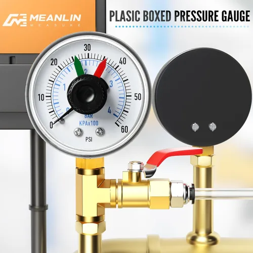 Miniatura 6 de MEANLIN MEASURE Caja de manómetro NPT de 0-60 Psi de 1/4" con dial para seleccionar filtro, 3-2-3% de precisión, montaje inferior, con 1/2" NPT