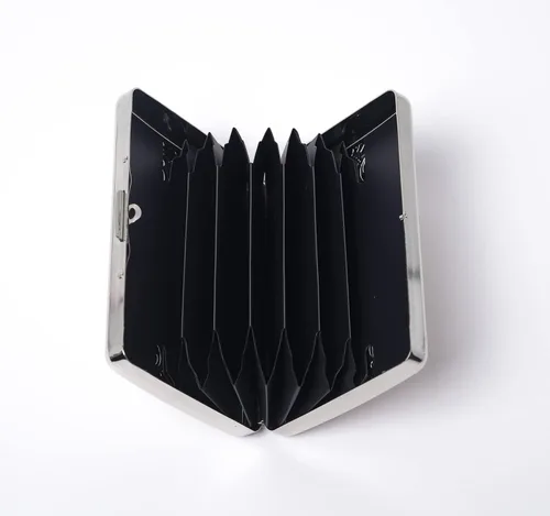 Miniatura 4 de RFID Metal Bloqueo Titular de la Tarjeta de CréditoCartera de ViajeFunda Protectora para 5 Tarjetas de Crédito
