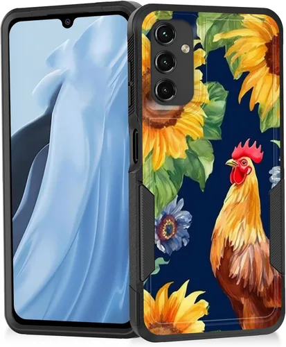 Miniatura 103 de Funda para Galaxy A14 5G, resistente de doble capa híbrida de policarbonato duro, goma suave, a prueba de golpes, funda protectora resistente