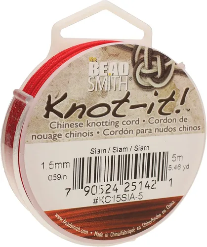 Miniatura 31 de The Beadsmith Knot-it - Cordón de nailon chino, color Siam oscuro, 0.031 in de diámetro, carrete de 49.2 ft
