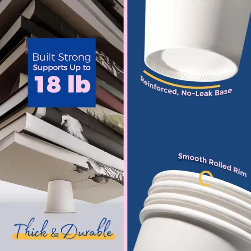Miniatura 3 de Fit Meal Prep [Paquete de 200] Vasos desechables de papel blanco de 4 onzas, para bebidas calientes y frías, para café, expreso, cortado, agua, té