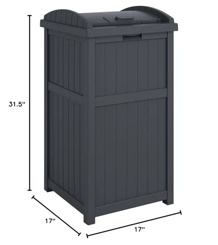 Miniatura 10 de Suncast Paquete de 4 contenedores de basura para exteriores con tapa con pestillo, capacidad de 33 galones Ciberespacio