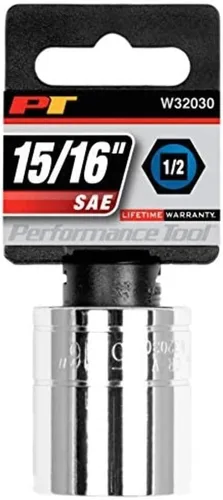 Herramienta de desempeño W32030 - Llave de vaso de 1/2 unidad de 6 puntos, 15/16