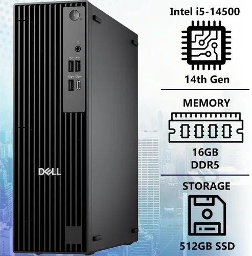Miniatura 2 de Dell Pro Slim QCS1250 Intel i5-14500, RAM DDR5 de 16 GB, PCIe NVMe de 512 GB, RJ-45, puerto DP, HDMI, KB y mouse con cable, Windows 11 Pro