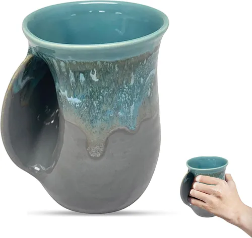 Miniatura 29 de Clay in Motion - Taza calentadora de manos para diestros, diseño Desert Sand