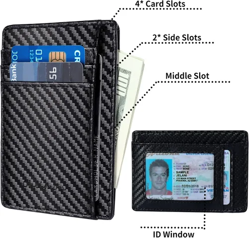 Miniatura 2 de Cartera Chelmon Slim RFID - Cartera de bolsillo frontal minimalista para tarjetas de crédito delgadas