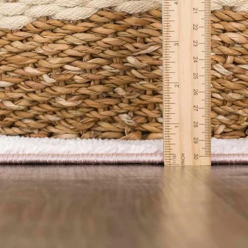 Miniatura 5 de Hauteloom Meyly - Alfombra para sala de estar y dormitorio, lavable a máquina, casa de campo, 2 x 2 pies 11 pulgadas