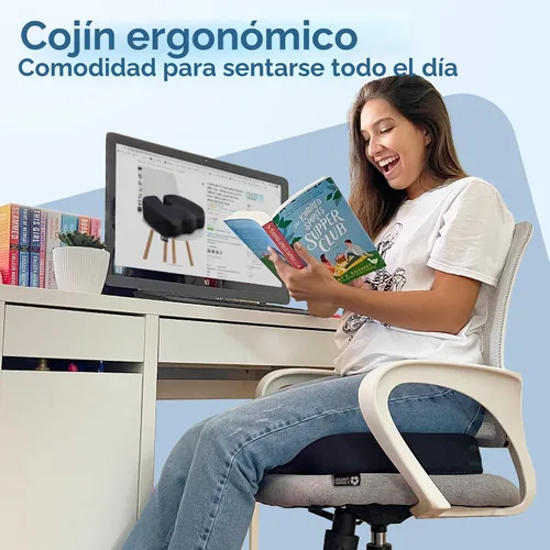 Miniatura 7 de 5 STARS UNITED Cojín de asiento para aliviar el dolor de coxis – Cojín grande de espuma viscoelástica para recuperación de coxis, cadera, ciática