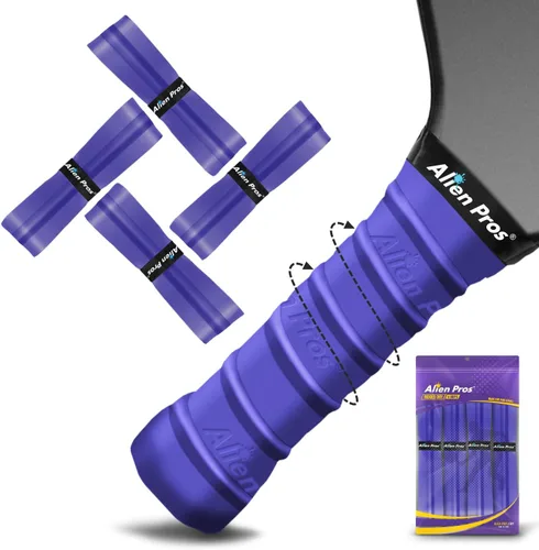 Miniatura 9 de ALIEN PROS Pickleball Overgrip (paquete de 4) con crestas para un mejor control de agarre, cinta de agarre de pickleball precortada y seca al tacto