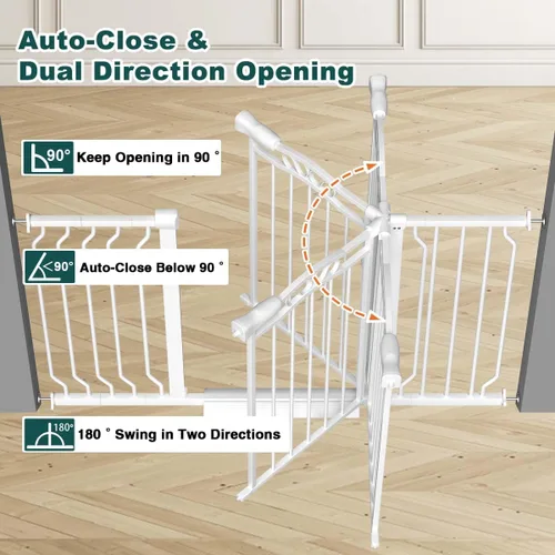 Miniatura 5 de Fairy Baby Puertas de bebé extra anchas de 29.5 a 53.1 pulgadas para puertas, puerta de seguridad para niños, perros, mascotas, puerta de escalera
