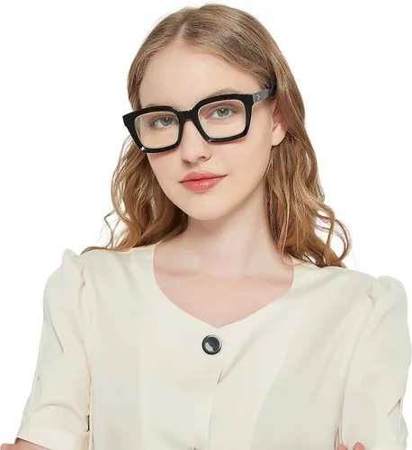 Miniatura 3 de 3 Pack Oversize Square Design Reading Glasses for Women, Blue Light Blocking Computer Reader Black&gray Leopard&blue Leopard