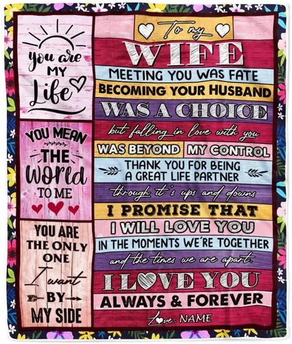Miniatura 21 de Manta personalizada con texto en inglés «To My Wife from Husband When I Tell You I Love You Wife», manta de forro polar personalizada