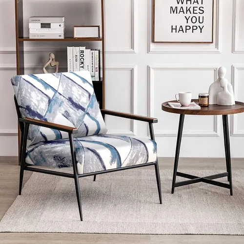Miniatura 5 de Fuloon Fundas de Cojines para Sofá, Fundas de Cojines de Asiento Elásticas Estampadas, Fundas Protectoras Lavables para Muebles, para Sillón, Azul