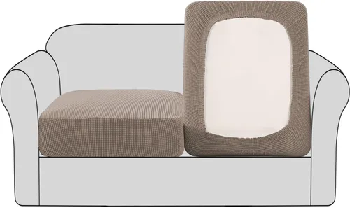 Miniatura 46 de H.VERSAILTEX - Fundas elásticas para cojín de sofá individual, fundas de asiento para silla de sofá, protector de cojín con tejido jacquard de sarga