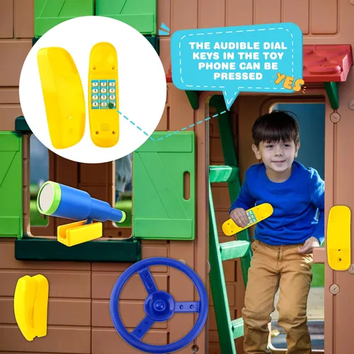 Miniatura 6 de Accesorios para el patio de recreo, Swingset, volante, telescopio de plástico, teléfono Swingset, juguete para niños, patio al aire libre, patio