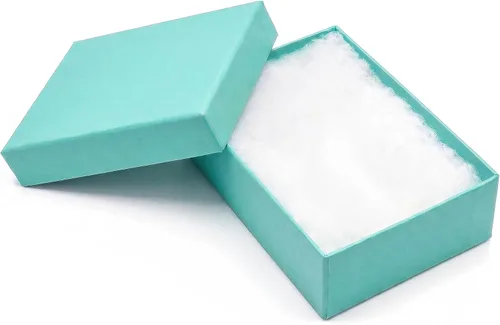 Miniatura 15 de TheDisplayGuys - Paquete de 100 cajas de cartón rellenas de algodón #33 para joyería, color verde azulado (3.5 x 3.5 x 1.0 pulgadas), para envío