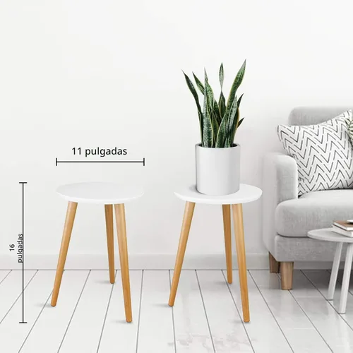 Miniatura 2 de Uneedem - Soporte para plantas de interior, mesa moderna de madera de mediados de siglo para plantas de interior, 8.9 pulgadas de alto para macetas