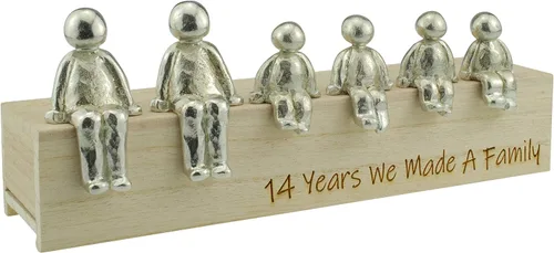 Miniatura 4 de Idea del 14 aniversario – 14 años que hicimos un adorno de metal familiar – Elige tu combinación familiar (1 niño)