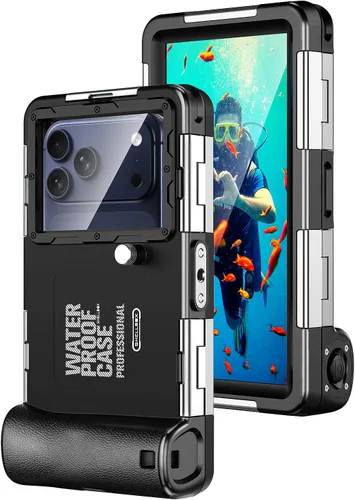 Hllhunkhe Funda universal subacuática para esnórquel, buceo profesional, impermeable, para iPhone 7-17 Pro/Pro Max/Plus/Mini, Galaxy S10-S25