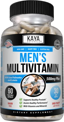 Kaya Naturals Multivitamínico para hombres - Multivitamínico para próstata para hombres - Suplemento diario multimineral - píldoras para hombres -