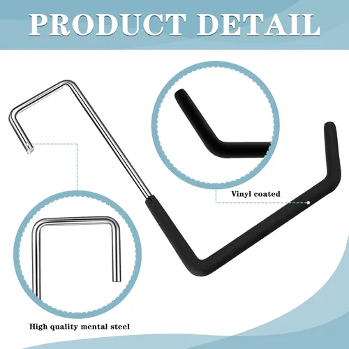 Miniatura 4 de Ferraycle 8 ganchos para colgar en forma de Rafter de acero galvanizado para escaleras, accesorios deportivos, organizador de almacenamiento