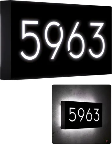 Números de casa LED de 12V para casa, retroiluminación de calle, números de casa modernos personalizados, señal de dirección iluminada, placa de Luz