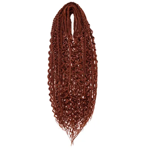 Miniatura 62 de Leeven Extensiones de rastas grises de 40 hebras de 18 pulgadas con terminación única hechas a mano, extensiones de rastas suaves de 0.6 cm