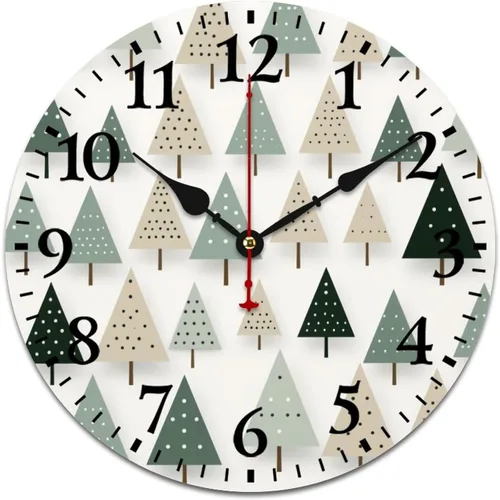 Miniatura 15 de Relojes de pared de 10 pulgadas, sombrero de Navidad, flamenco, reloj colgante de madera, silencioso, sin tictac, números arábigos, estilo país