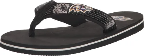 Miniatura 34 de FOCO Womens NFL Team Logo Sequin Strap Sandals Flip Flops