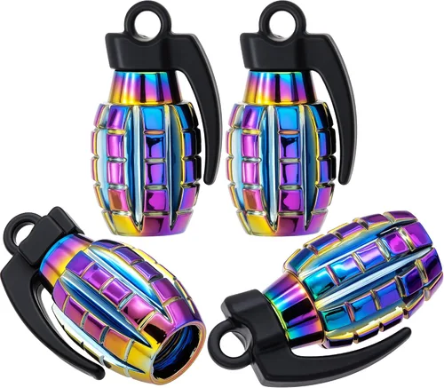 Miniatura 9 de 6 tapas de válvula de neumático, cubiertas universales de válvula de neumático de aleación de aluminio para automóviles, camiones, SUV, Rojo