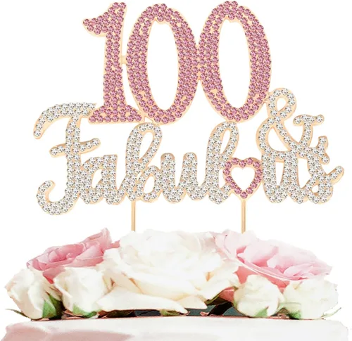 Miniatura 20 de 25 y fabulosa decoración de pastel de diamantes de imitación dorados y rosados – Feliz cumpleaños 25 años saluda a 25 años de edad, decoración