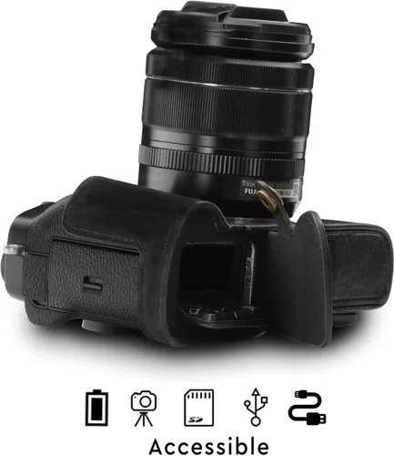 Miniatura 7 de MegaGear MG1552 X-T3 Ever Ready - Funda de piel auténtica para cámara y correa - negro (negro), compacto