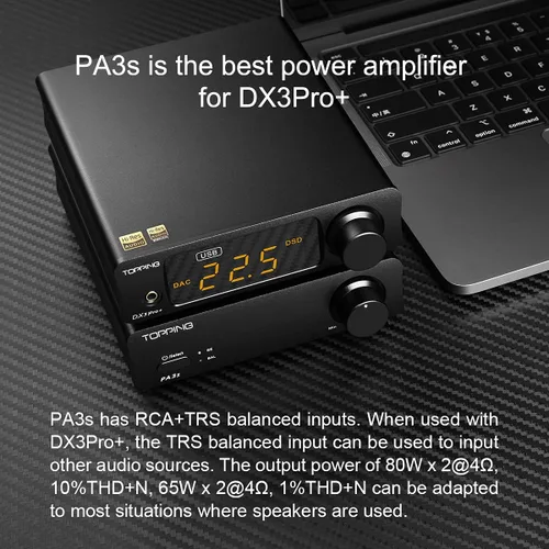 Miniatura 9 de Topping DX3pro+ LDAC Amplificador de auriculares - ES9038Q2M XU208 NFCA Bluetooth5.0 Decodificador de audio USB/Opt/Coaxial DAC AMP Pre amplificador
