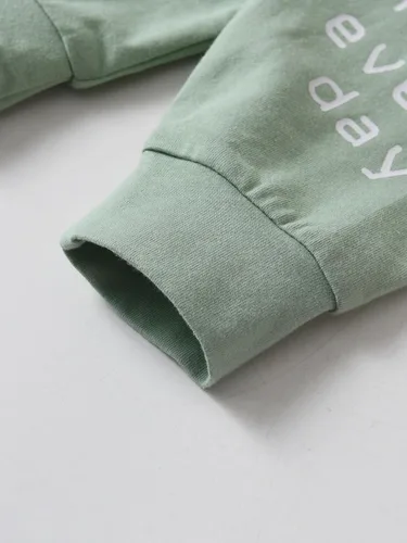 Miniatura 63 de Conjunto de 3 piezas de ropa de bebé recién nacido con estampado de manga larga + pantalones + sombrero