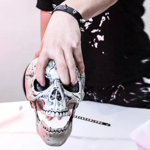 Miniatura 5 de MILAKOO Pulsera de cuero punk para hombre, pulsera de cuero con espiga para mujer