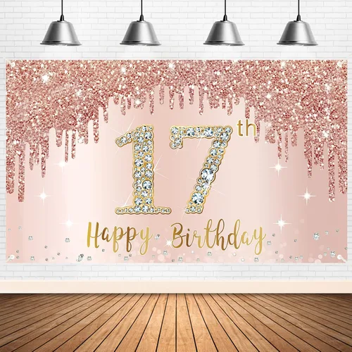 Miniatura 11 de Cartel de cumpleaños 75 para mujer, decoración de fondo de fiesta de cumpleaños de 75 años de oro rosa, póster de cumpleaños de 75 años, decoración