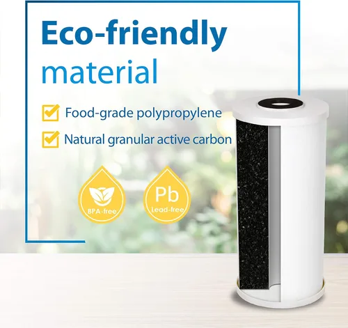 Miniatura 3 de Filterlogic FXHTC, filtro de agua para toda la casa, repuesto para GE® FXHTC, GXWH40L, Culligan® RFC-BBSA, W10-BC, filtros de carbono, 5 micras