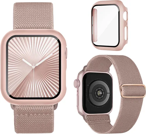 Miniatura 9 de Bandas elásticas compatibles para correa y carcasa de Apple Watch de 40mm 44mm 41mm 45mm 42mm 46mm, correas deportivas de nailon Solo Loop