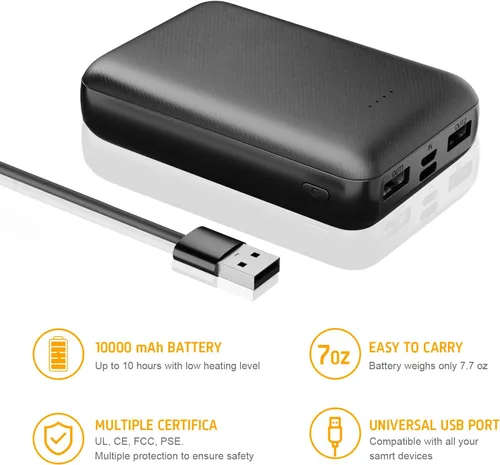 Miniatura 7 de Paquete de batería 5V2A para chaleco calentado, chaqueta calentada, batería externa de 10000 mAh para hombres y mujeres