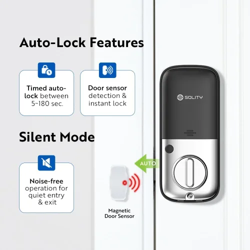 Miniatura 7 de Solity Cerradura digital inteligente sin concentrador, diseñada en Corea, entrada sin llave, Wi-Fi, control remoto, teclado de pantalla táctil
