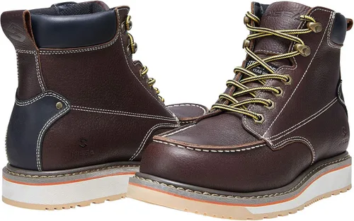 Miniatura 8 de HISEA NINGO Botas de trabajo para hombre, botas de acero y punta suave, 6 pulgadas, resistentes al agua, antideslizantes, zapatos de trabajo