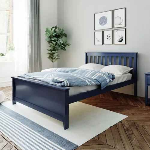 Miniatura 18 de Max & Lily - Cama individual, base de cama con cabecero para niños, listones, color blanco.