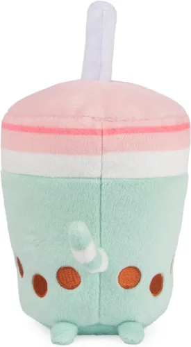 Miniatura 6 de GUND Pusheen Gato de Peluche Taza de Té Boba Animal de Peluche para Edades 8 y Más, Verde/Rosa, 6