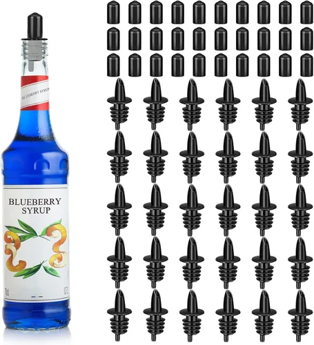 Miniatura 8 de 60 piezas de vertedores de botellas de jarabe para verter boquillas incluyendo jarabe de cono de nieve, vertedores de botellas de licor de alcohol
